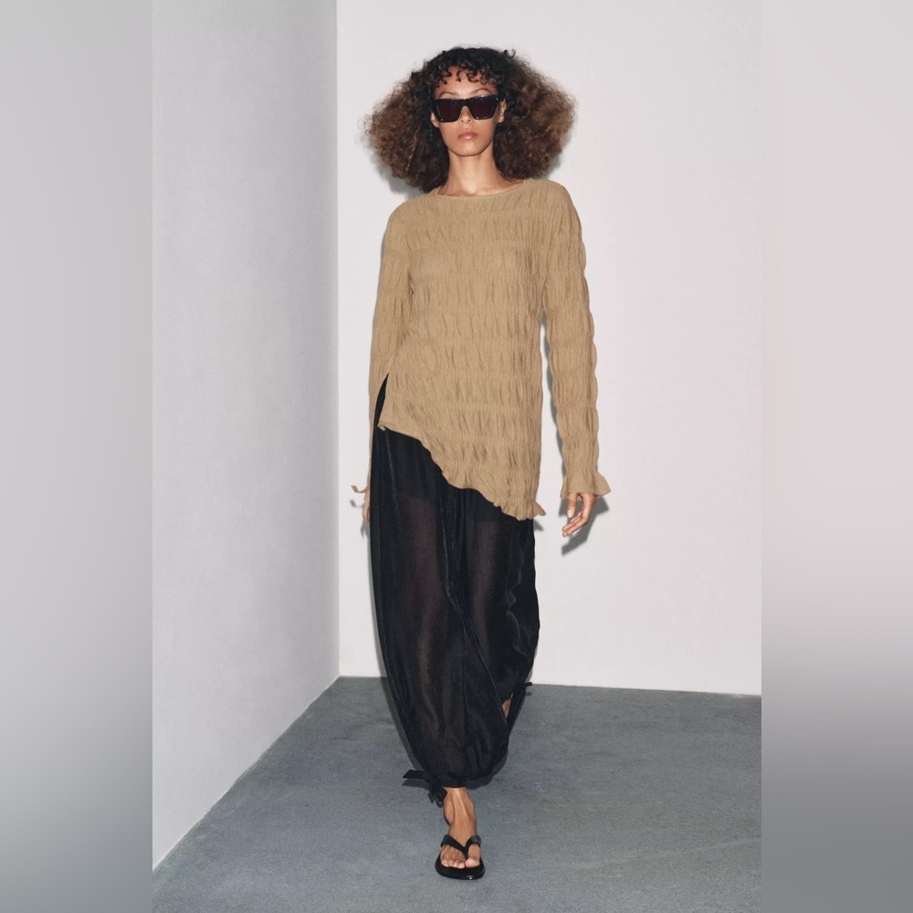ZARA RUCHED KNIT TOP - Picture 6 of 12